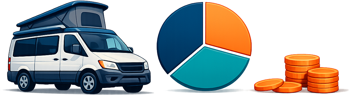 Illustration of a van build cost breakdown