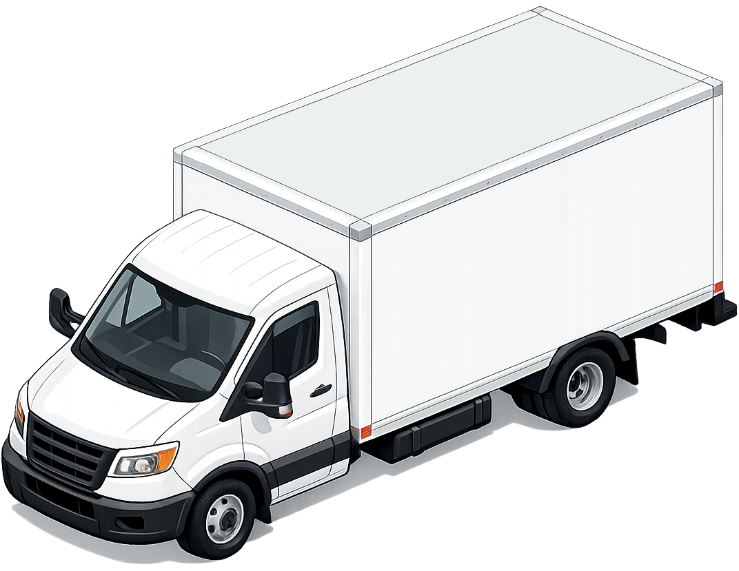 Box truck, isometric view