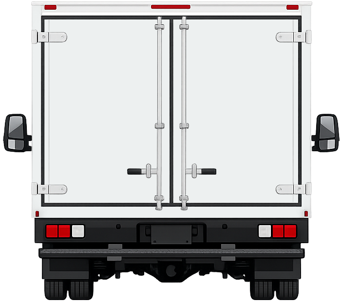 Box truck, rear view