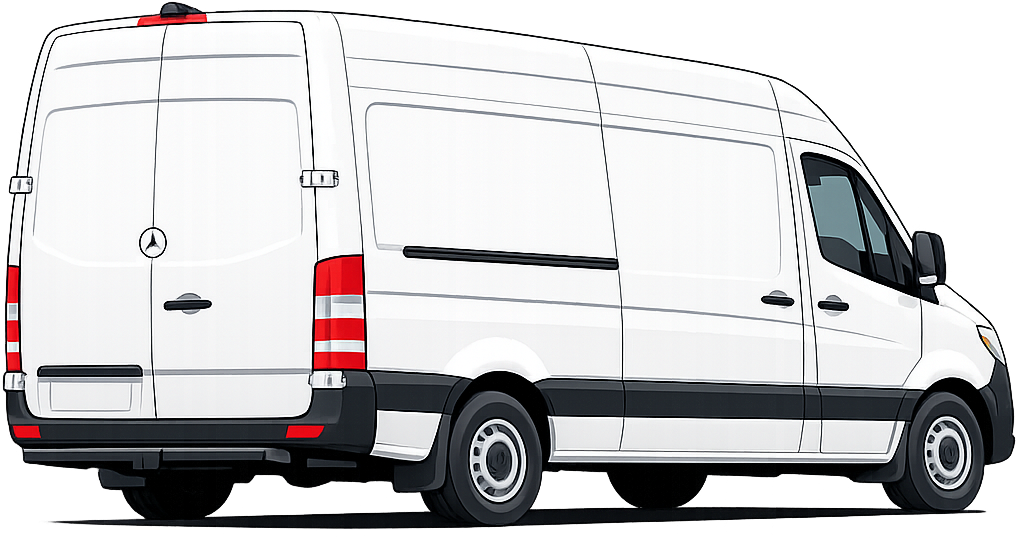 Mercedes-Benz Sprinter, rear three-quarter view
