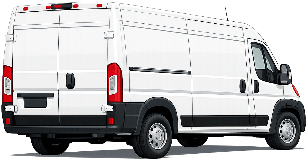 RAM ProMaster, rear three-quarter view